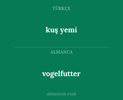 kuş yemi - vogelfutter