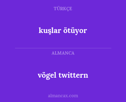 kuşlar ötüyor - vögel twittern