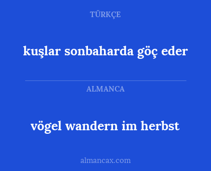 kuşlar sonbaharda göç eder - vögel wandern im herbst