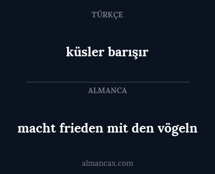 küsler barışır - macht frieden mit den vögeln