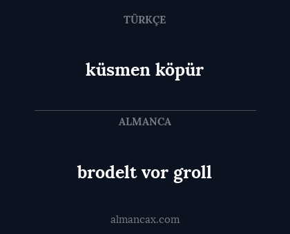 küsmen köpür - brodelt vor groll