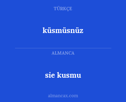 küsmüsnüz - sie kusmu