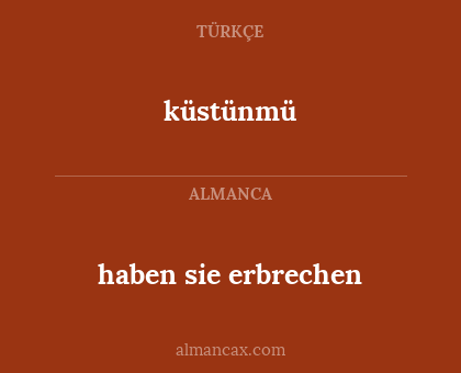 küstünmü - haben sie erbrechen