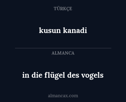 in die flügel des vogels - kusun kanadi