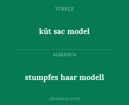 küt sac model - stumpfes haar modell