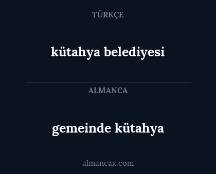 kütahya belediyesi - gemeinde kütahya