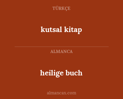 kutsal kitap - heilige buch