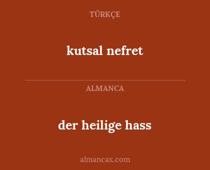 der heilige hass - kutsal nefret