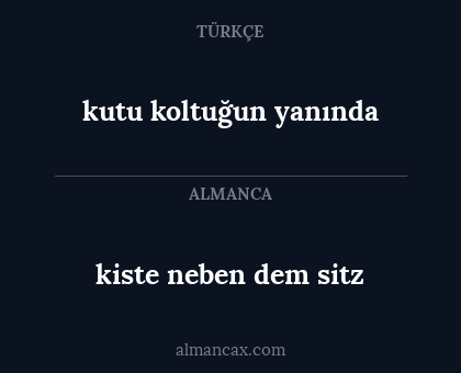 kiste neben dem sitz - kutu koltuğun yanında