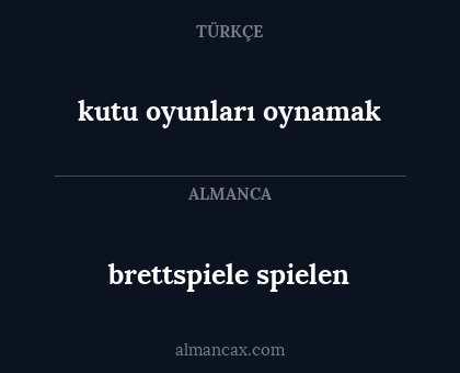 brettspiele spielen - kutu oyunları oynamak