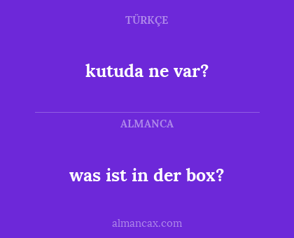 was ist in der box? - kutuda ne var?