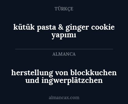 kütük pasta & ginger cookie yapımı - herstellung von blockkuchen und ingwerplätzchen