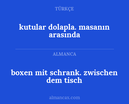 kutular dolapla. masanın arasında - boxen mit schrank. zwischen dem tisch