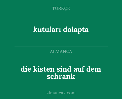 kutuları dolapta - die kisten sind auf dem schrank