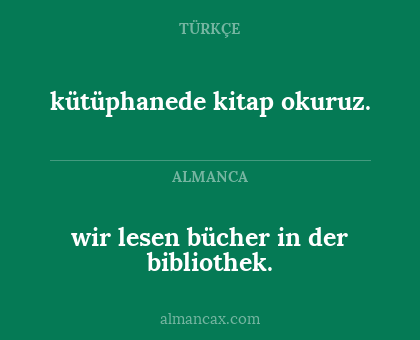 wir lesen bücher in der bibliothek. - kütüphanede kitap okuruz.