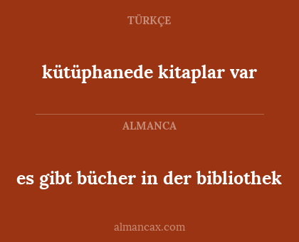 es gibt bücher in der bibliothek - kütüphanede kitaplar var