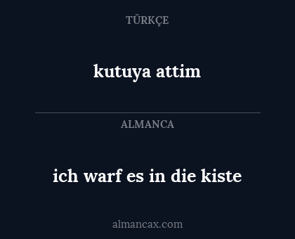 ich warf es in die kiste - kutuya attim