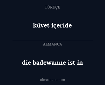 die badewanne ist in - küvet içeride