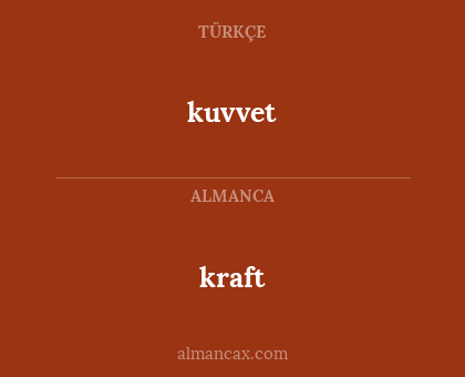 kraft - kuvvet