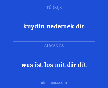 was ist los mit dir dit - kuydin nedemek dit
