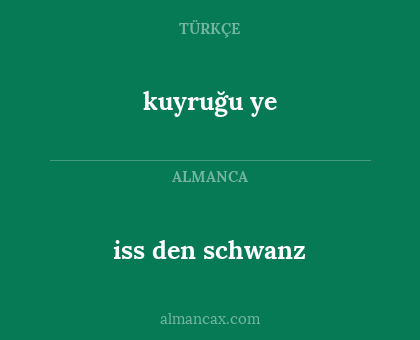 iss den schwanz - kuyruğu ye