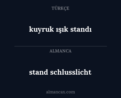 stand schlusslicht - kuyruk ışık standı