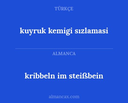 kribbeln im steißbein - kuyruk kemigi sızlamasi