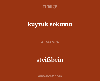 steißbein - kuyruk sokumu