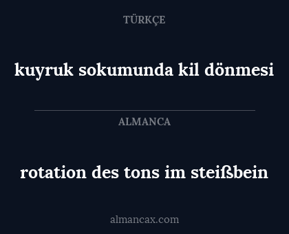 kuyruk sokumunda kil dönmesi - rotation des tons im steißbein