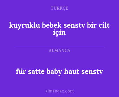 für satte baby haut senstv - kuyruklu bebek senstv bir cilt için