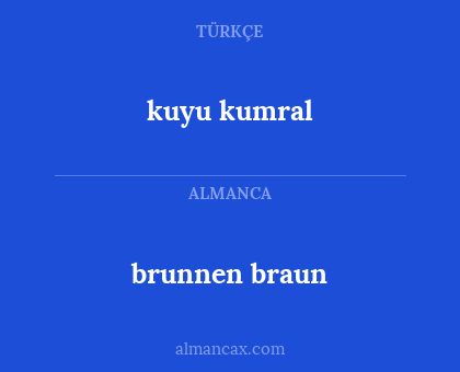 brunnen braun - kuyu kumral