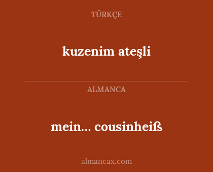 kuzenim ateşli - mein… cousinheiß