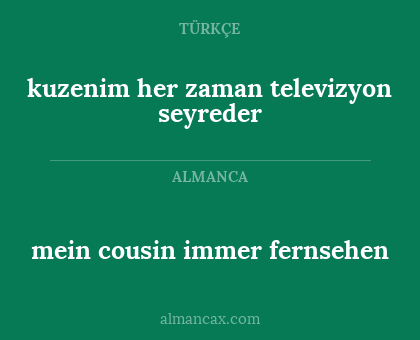 mein cousin immer fernsehen - kuzenim her zaman televizyon seyreder