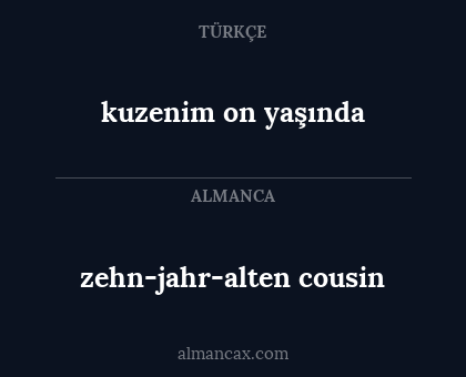 kuzenim on yaşında - zehn-jahr-alten cousin