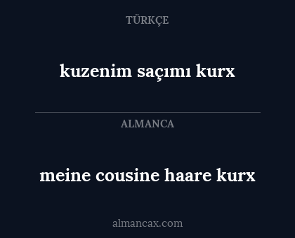 meine cousine haare kurx - kuzenim saçımı kurx