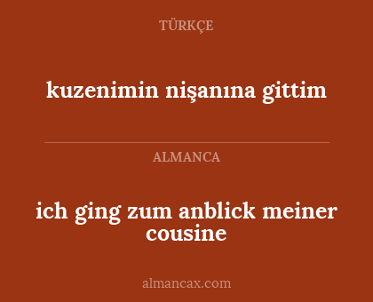 ich ging zum anblick meiner cousine - kuzenimin nişanına gittim