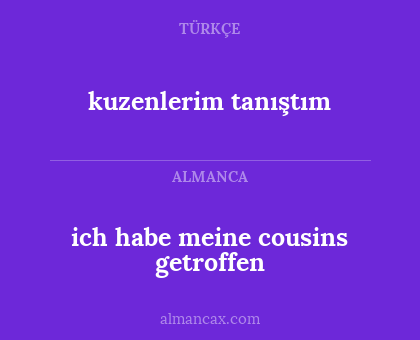 ich habe meine cousins getroffen - kuzenlerim tanıştım