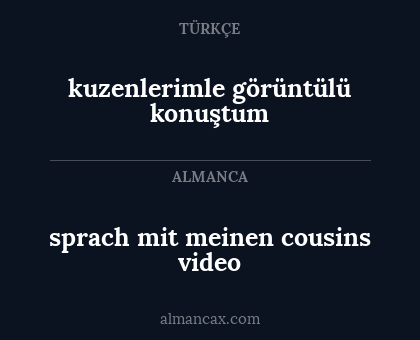 sprach mit meinen cousins video - kuzenlerimle görüntülü konuştum