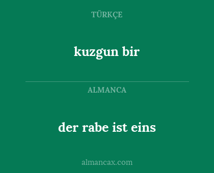 kuzgun bir - der rabe ist eins