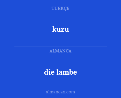 kuzu - die lambe