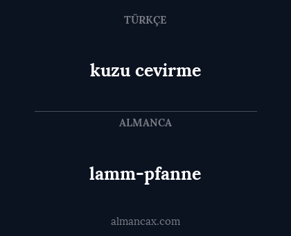 kuzu cevirme - lamm-pfanne