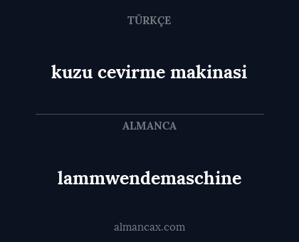 lammwendemaschine - kuzu cevirme makinasi