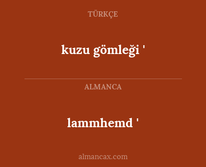 kuzu gömleği ' - lammhemd '