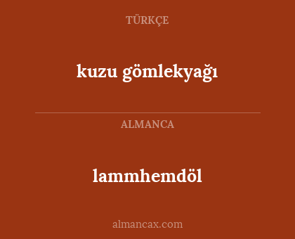 kuzu gömlekyağı - lammhemdöl