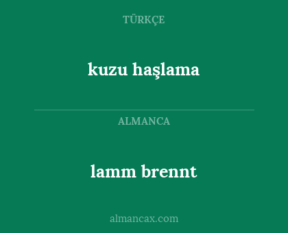 lamm brennt - kuzu haşlama