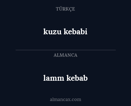 kuzu kebabi - lamm kebab