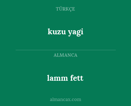 lamm fett - kuzu yagi