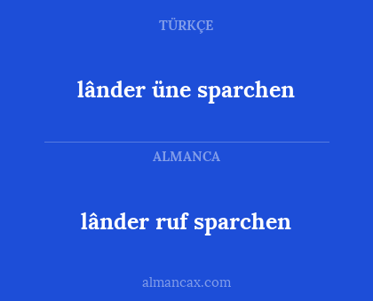 lânder ruf sparchen - lânder üne sparchen