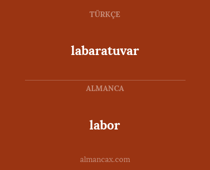 labaratuvar - labor