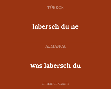 was labersch du - labersch du ne
